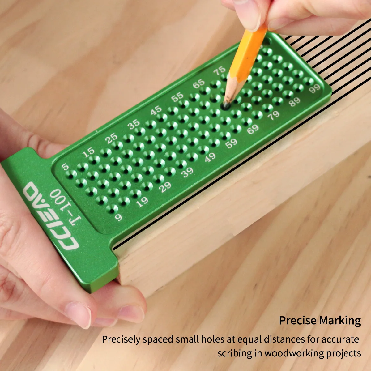 4 인치/100MM 목공 스크라이브, 목공 선 그리기 측정 도구 및 교차 교정용 미터법/인치 마킹 게이지