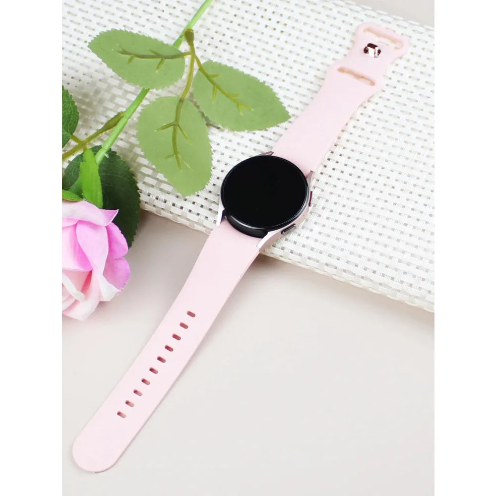 

20mm Strap for Samsung Galaxy Watch 6 5 4 44/40mm Classic 42/46/43/47mm Sport Silicone Band Watch5 Pro 45mm No Gaps Bracelet