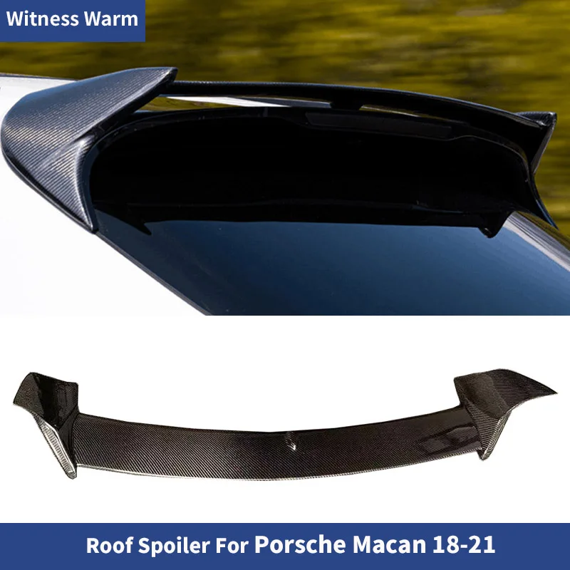 Top Spoiler Wing For Porsche Macan 2019 High Quality Carbon Fiber Rear Roof Spoiler Wing Trunk Lip Boot Cover Car Styling