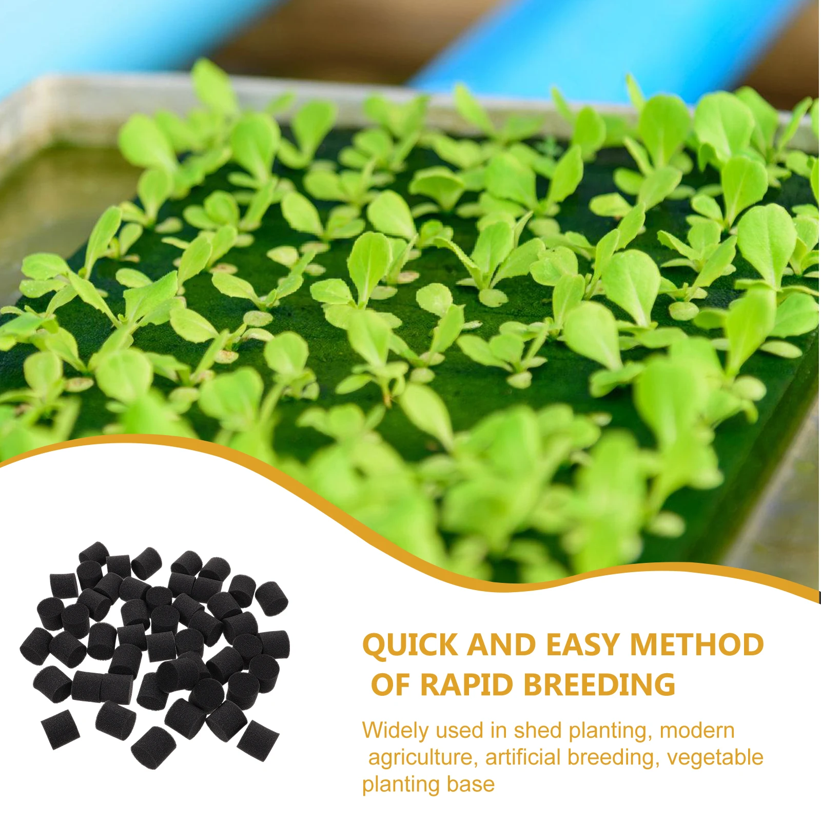 

100pcs Hydroponic Sponge Planting Basket Soil Cotton Potted Supplies Balcony Vegetable Starter Black Gardening Tool