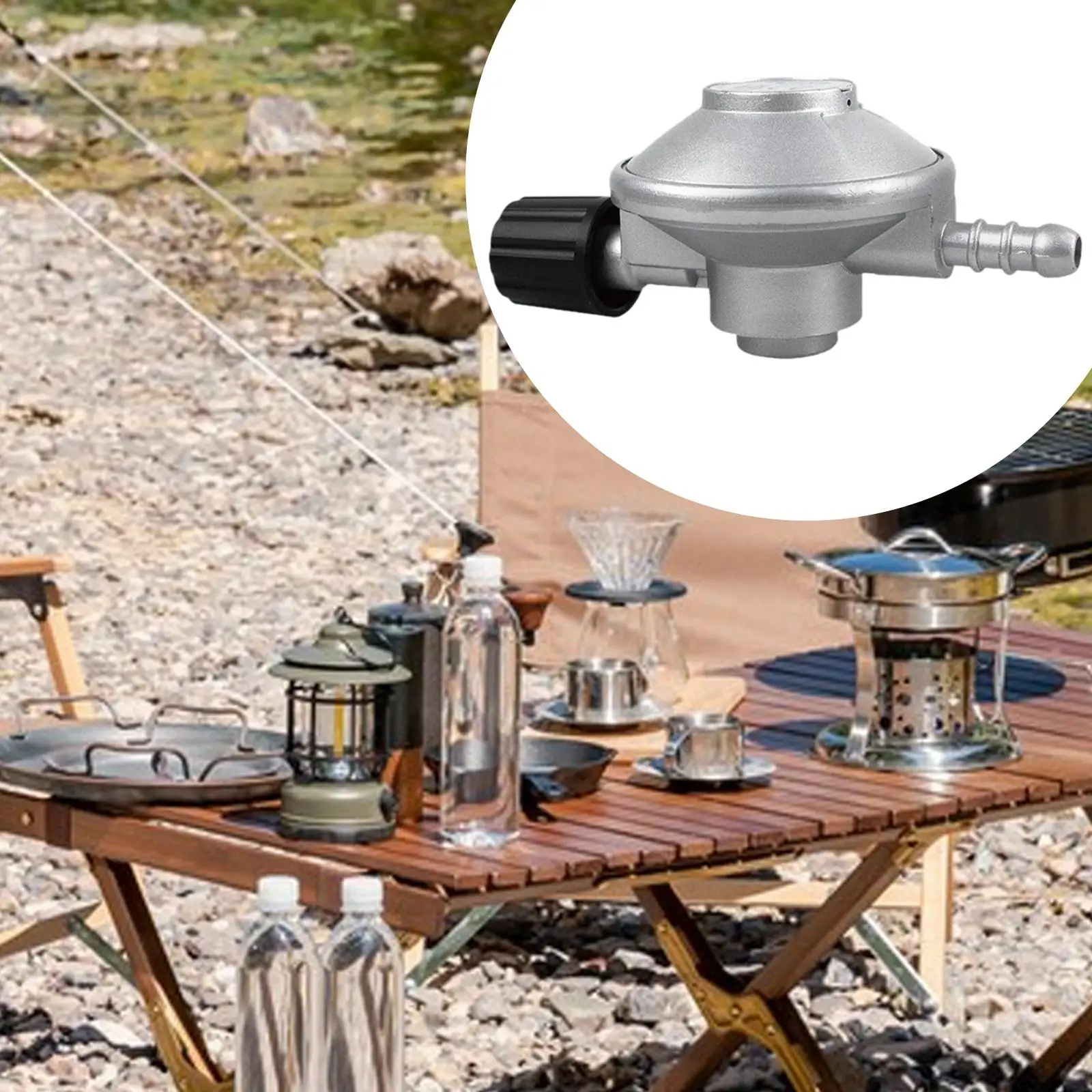 

Low Pressure Gas Regulator Connector Fitting Efficient Outlet 7/16 inch Hose Connection Adjustable Control Valve for Backyard