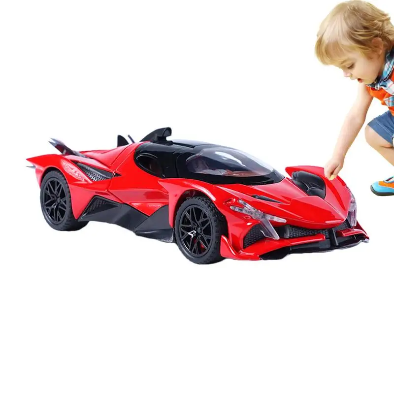 

Collectible Sports Car Model 1:32 Scale Alloy Race Toy Figure Racing Vehicle For Kids With Openable Doors And Tail Wings