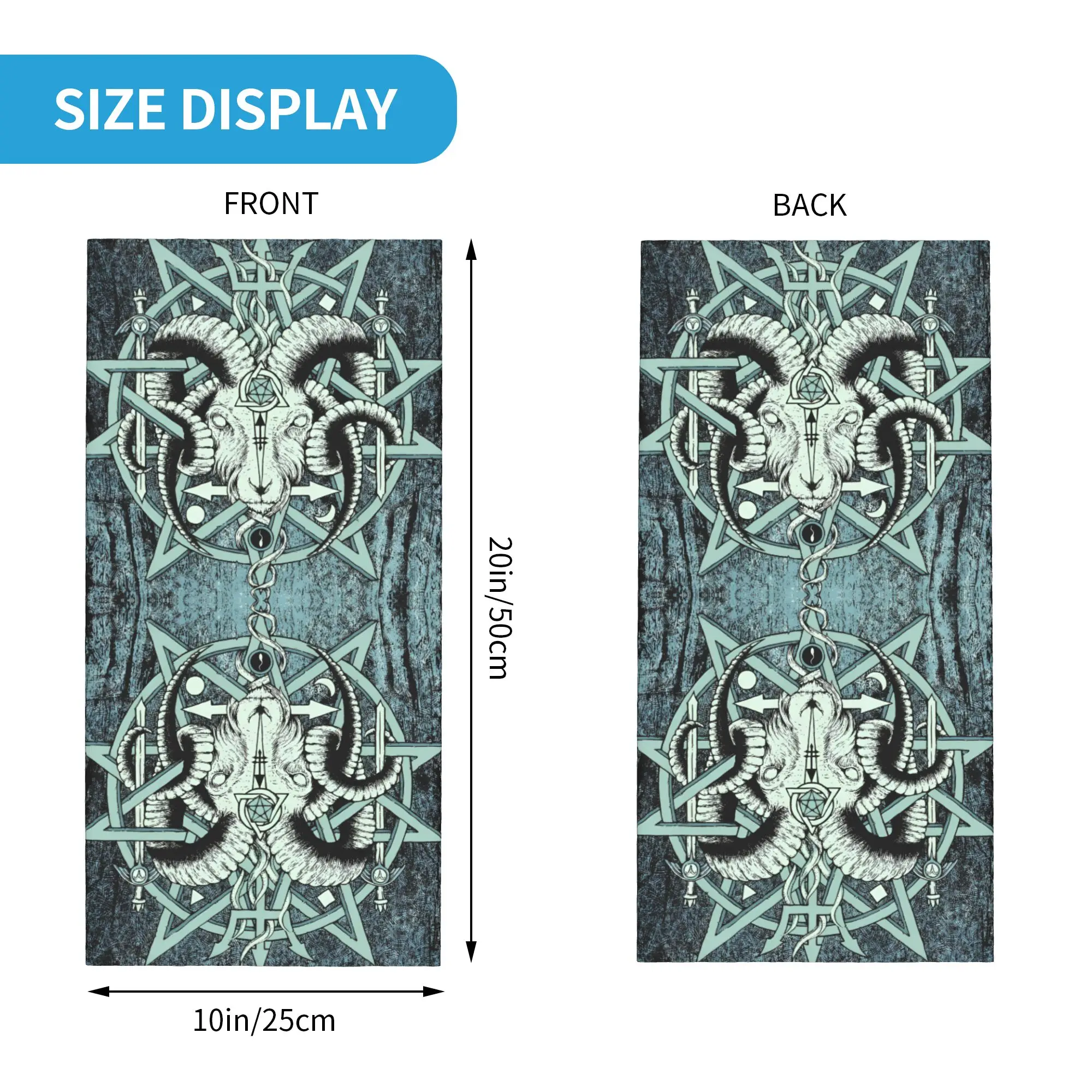 مخصص الماعز Sabbatic Baphomet الشيطاني الغامض الخماسي الرقبة الجراب الرجال النساء يندبروف الشتاء الساخن باندانا وشاح للتزلج #2