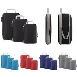 Bolsa de almacenamiento de cubos de embalaje comprimibles de viaje, Maleta de viaje plegable impermeable, organizador de equipaje portátil de nailon con bolso