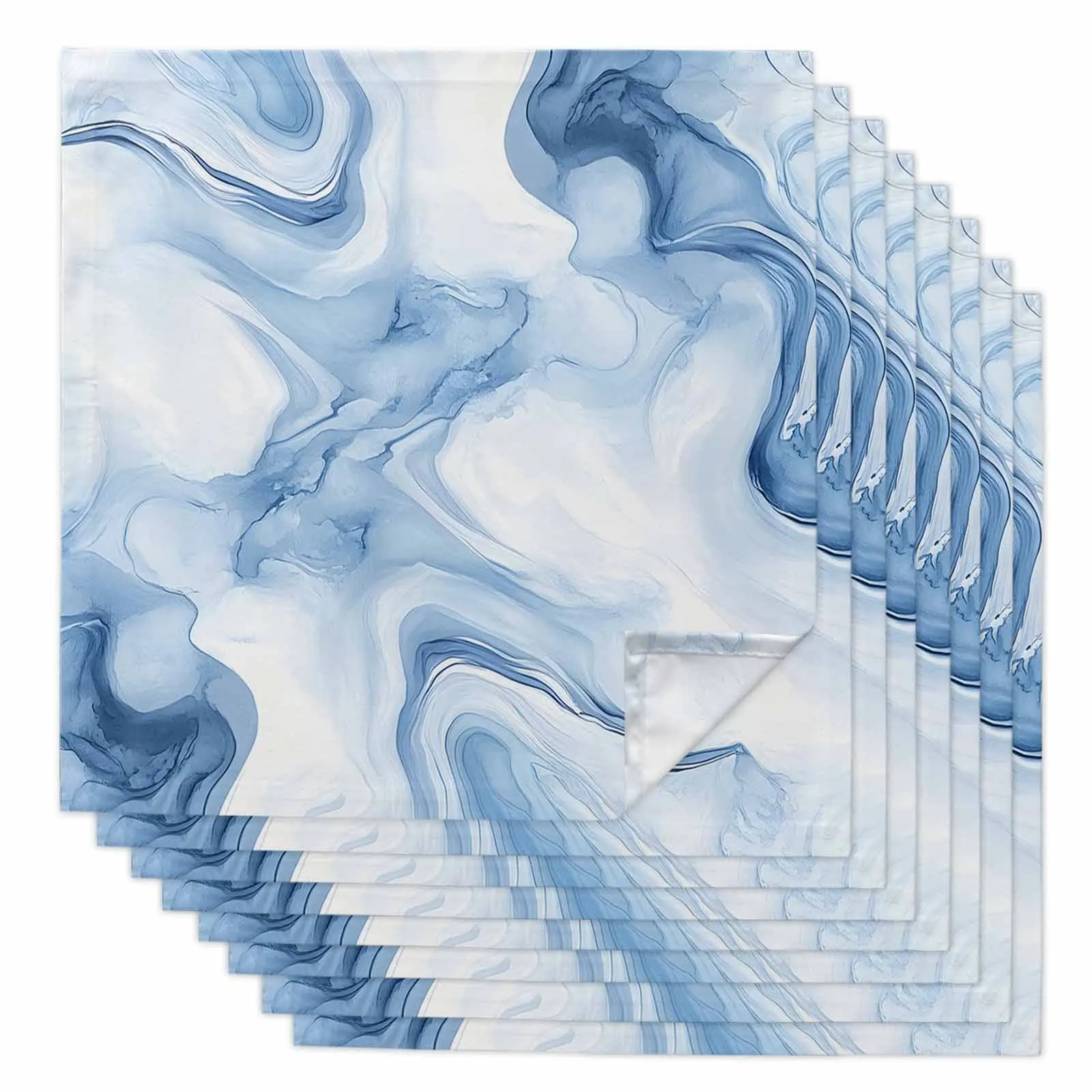 

Blue White Theme Modern Marble Texture Kitchen Table Napkin Dinner Napkins For Wedding Banquet Party Decoration