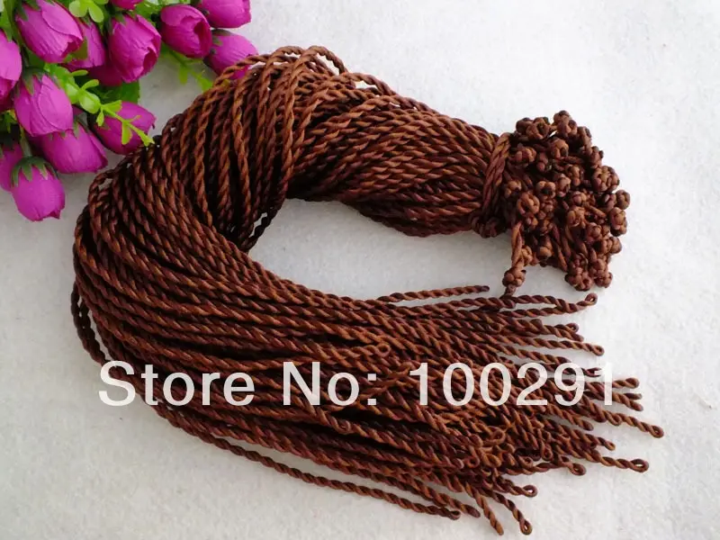 100pcs  wholesale 0.3mm*18inch brown silk nylon cord fit necklace accessaries