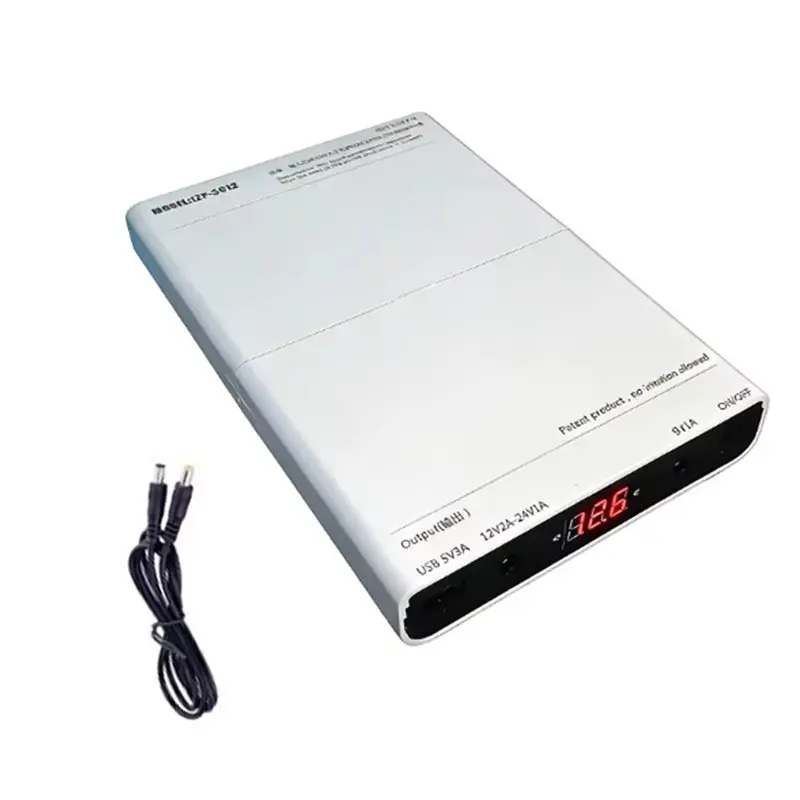 A37T-DC UPS 12X18650 Battery Power Supply Box DIY Power Bank Kit 5V 9V 12V Output Optical Modem Router Uninterruptible
