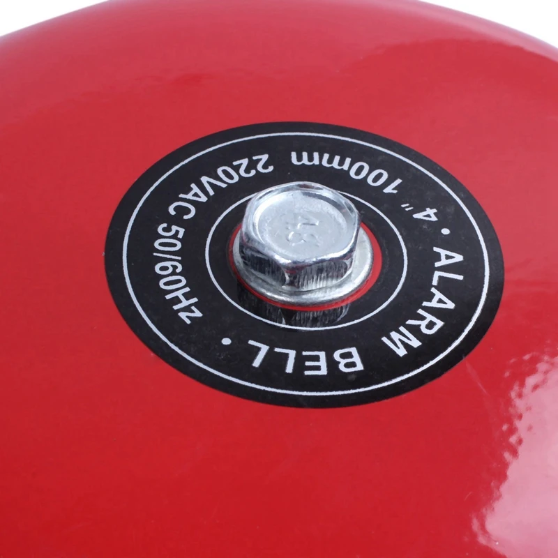 【Горячая】3X AC 220 В 100 мм диаметр 4 дюйма, школьная пожарная сигнализация круглой формы, электрический звонок, красный