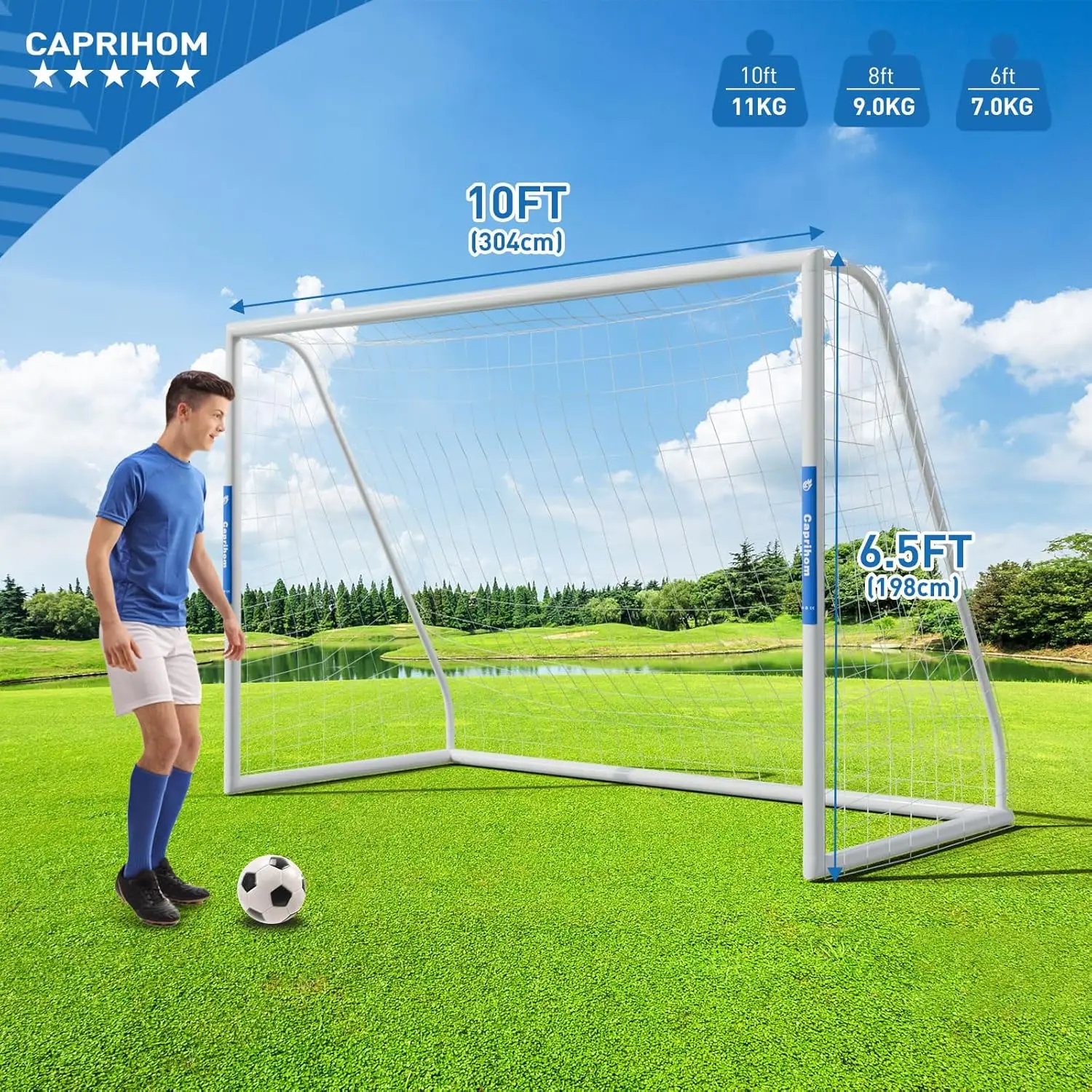 Soccer Goal for Backyard 12x6/10x6.5/8x6/8x5/6x4 Soccer Net Backyard Portable Soccer Goals Post Traing Equipment for All Ages