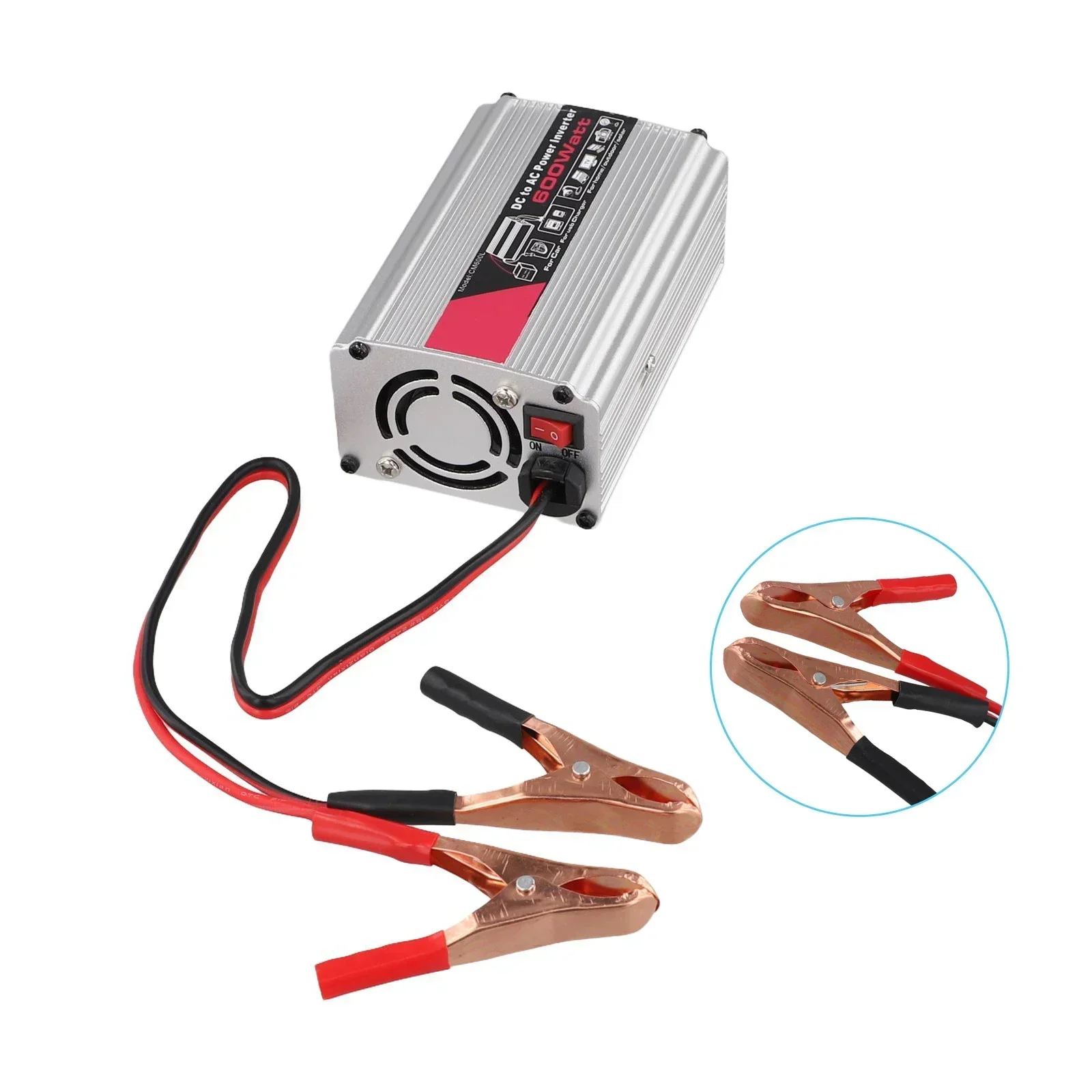 600W Power Inverter DC 12V To AC 220V Car Inverter With 2-Universal Sockets 1PC Practical Auto-Accessories-Tools