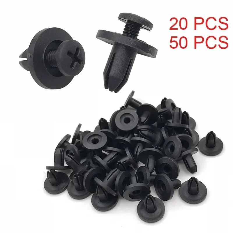 10/20/50pcs 6mm Auto Bumper Fastener Clip Hole Rivet Retainer Push Engine Cover Car Door Bumper Cover Fasteners for Honda