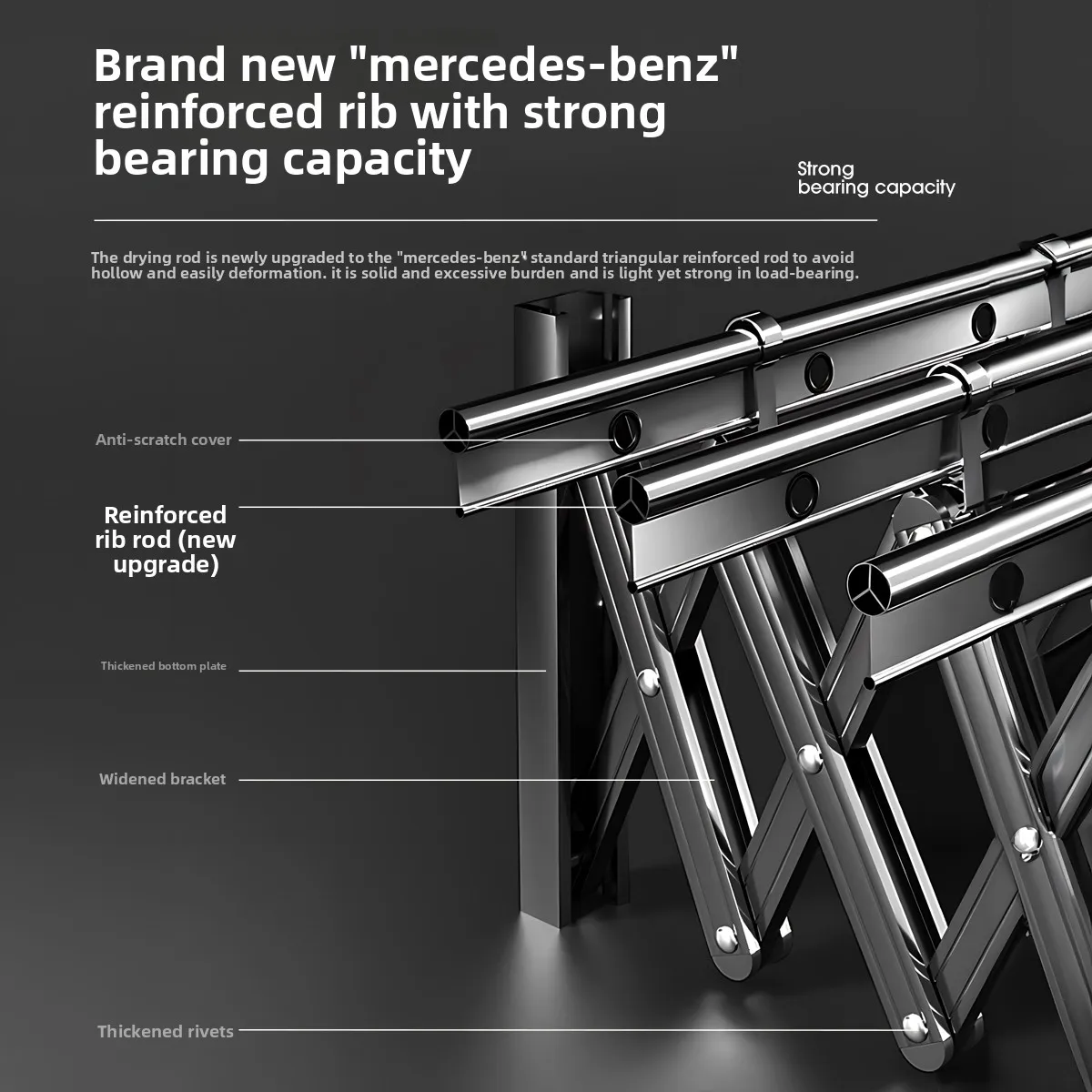 Space Saving Foldable Side Wall Clothes Rack Balcony Mounted Laundry Drying Hanger