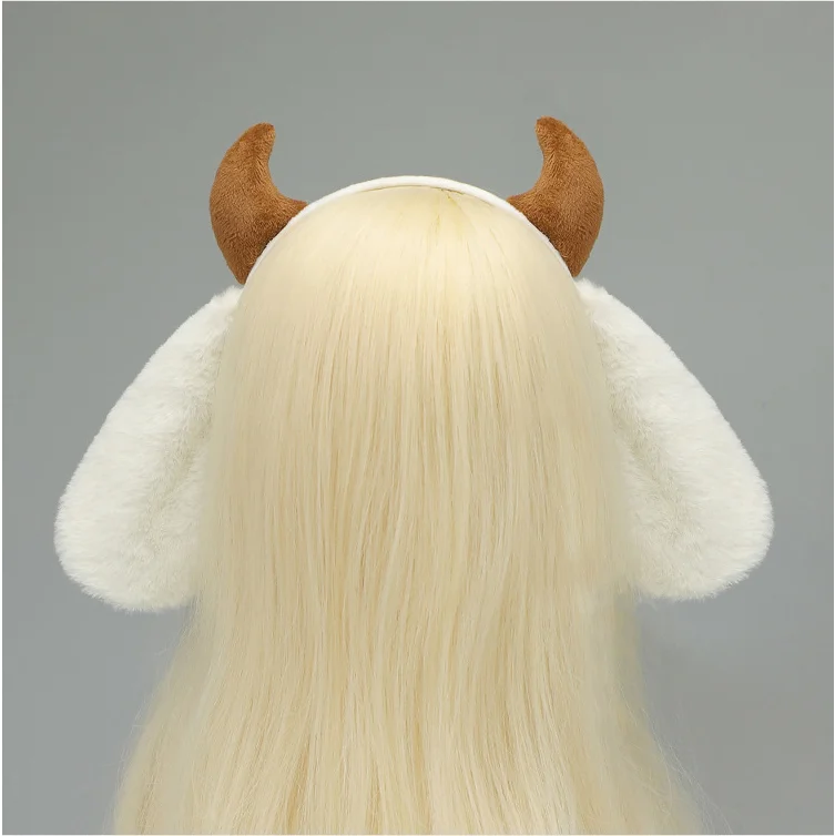 Lolita Plüsch Schaf Horn Lamm Ohr Stirnband Kawaii Kopfbedeckung Cosplay Niedlichen Tier Halloween Kostüme Requisiten Frau Haarband Geschenke – Detail 11