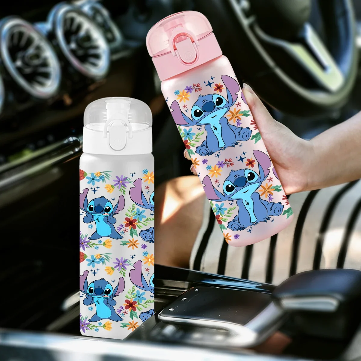 1 قطعة زجاجة مياه بلاستيكية مطبوعة 26 أونصة، كوب ماء رياضي مقاوم للتسرب في الهواء الطلق كهدية عيد ميلاد، هدية عيد الميلاد ديزني #3