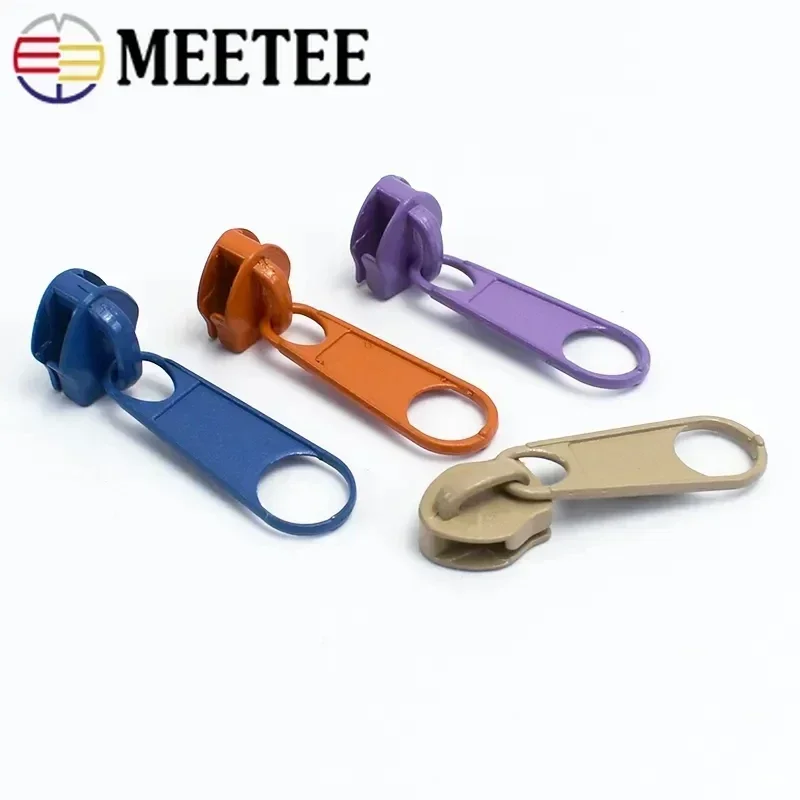 20/50Pcs Meetee 3#5# Rainbow Zipper Slider Heads for Nylon Zip Tape Backpack Jacket Bag Garment Zips Repair Kit Sewing Accessory