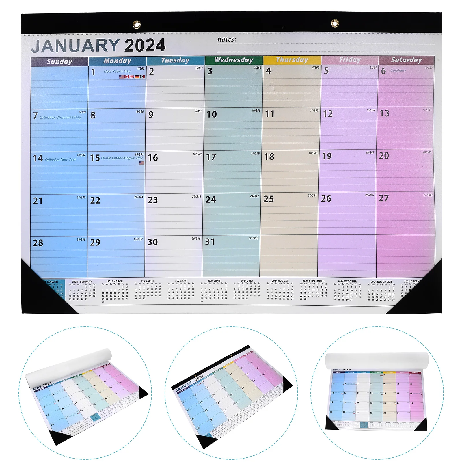 

20232024 Block Calendar for Desk Agenda Paper Time Planning Wall Calander English Office Miss Tabletop