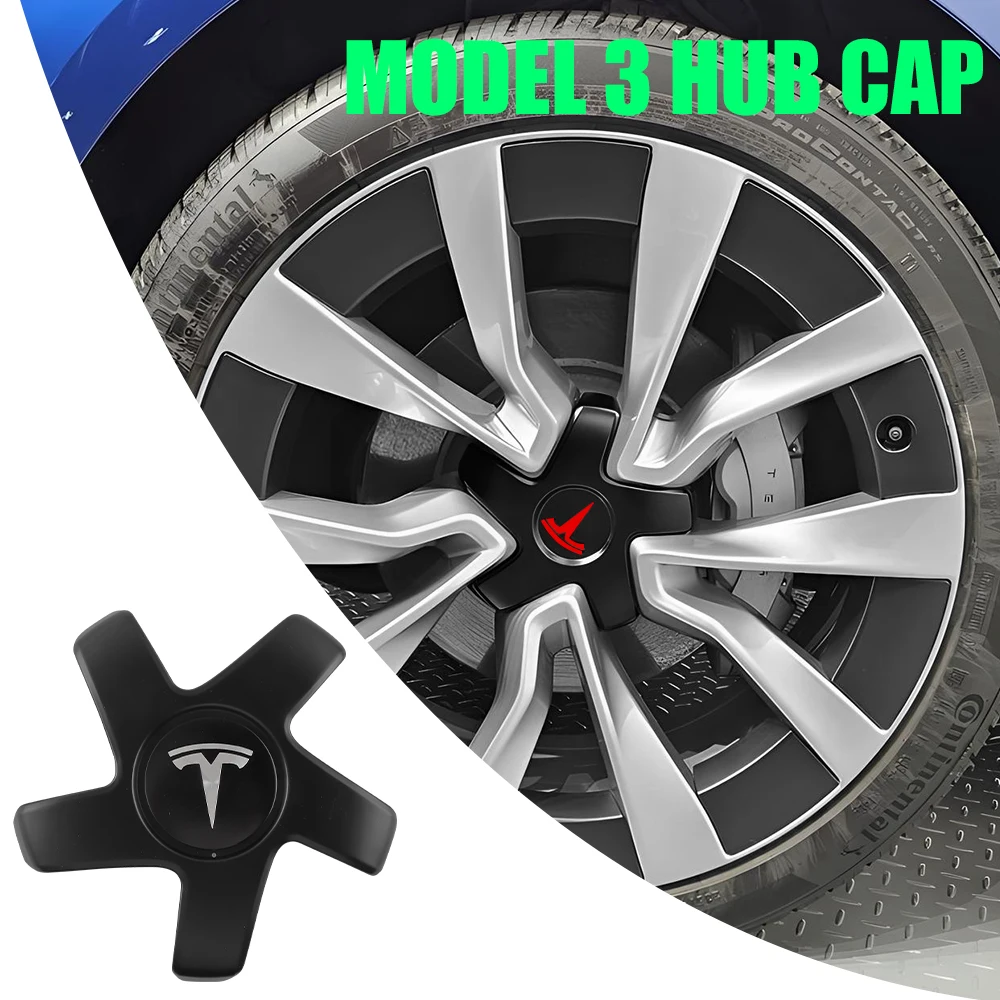 4個入り-19インチ-ナイフスタイル-車輪センターハブキャップ-テスラ-モデル3-2018-2021用-自動リムカバー交換アクセサリー
