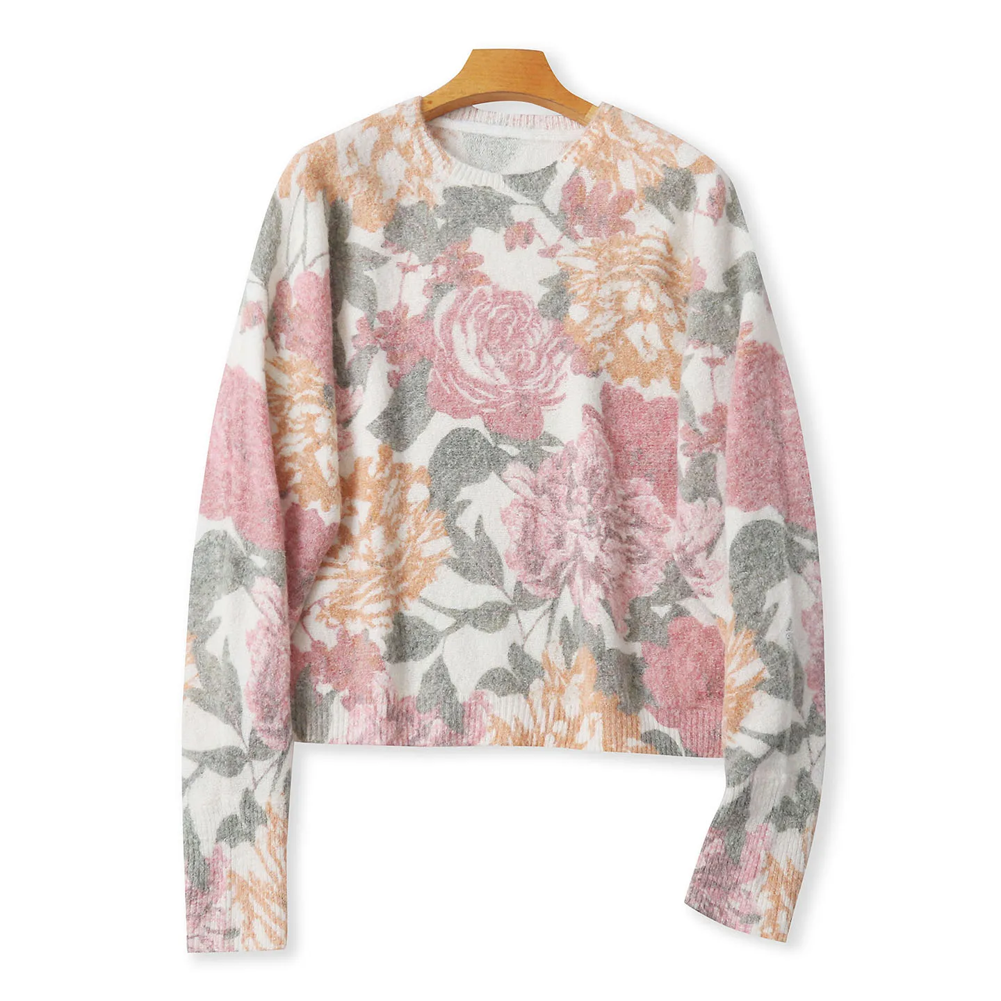 

Oversized Long Sve adient Color Blo Camere Sweater round Ne Pullover Autumn Winter New Sle Women's Faion Loose...