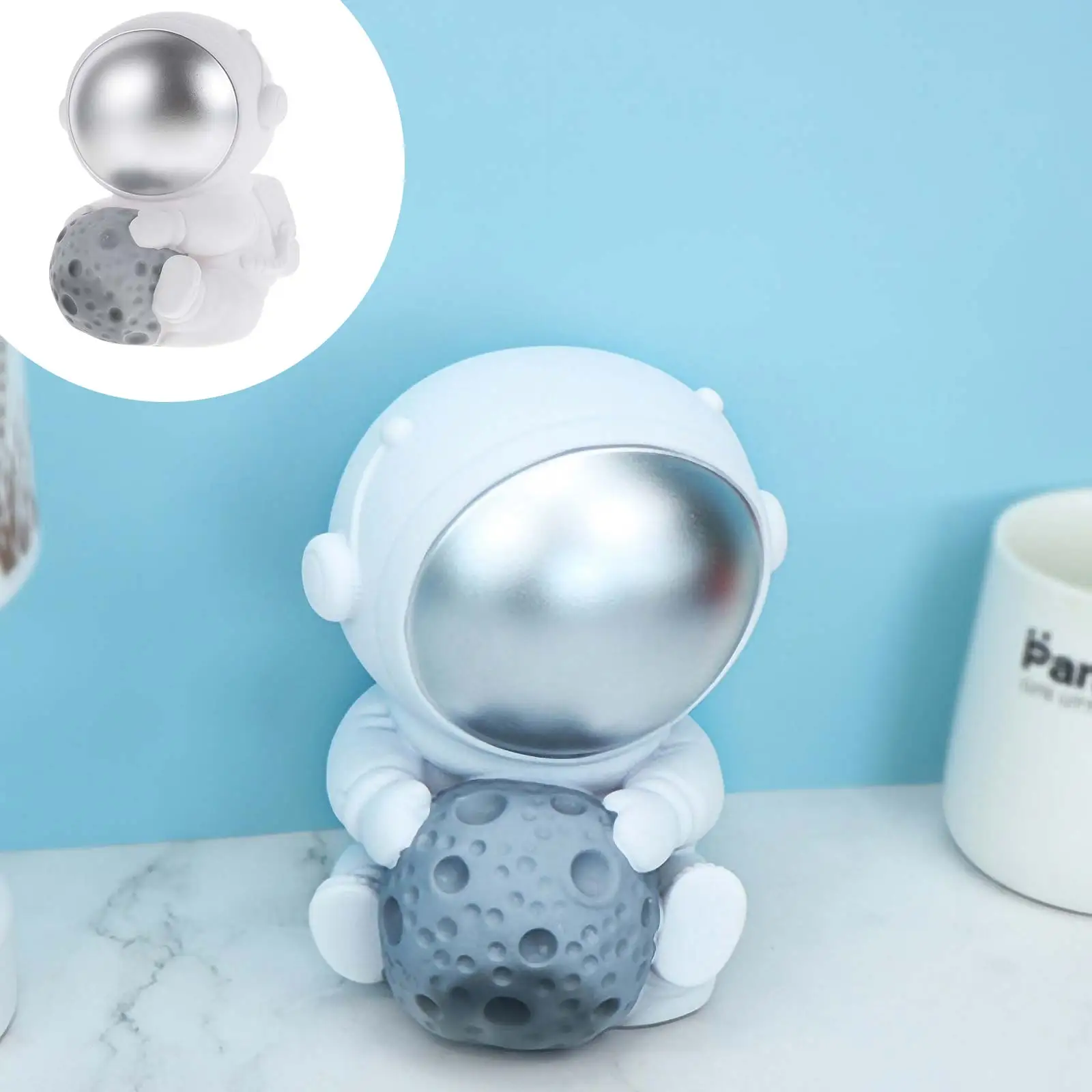 宇宙飛行士の形をした貯金箱大容量プレミアム素材かわいい貯金箱子供用装飾貯金箱デスクトップ