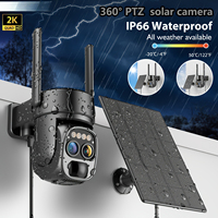 6MP 2K Solar 4G Wifi Security Camera 10x Zoom Low-power PTZ CCTV Spotlight Alarm Motion Detection Color Night Vision 2Way Audio