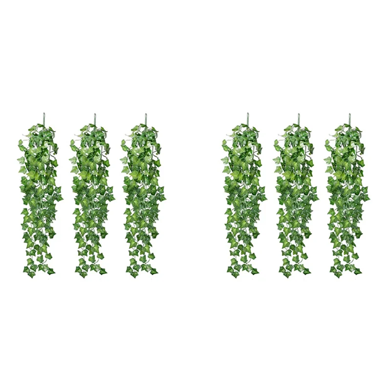 ABYN-6 Pieces Artificial Hanging Ivy Vine 2.95 Feet Artificial Hanging Plants Wall Greenery For Indoor Outside Home Garden - view 5