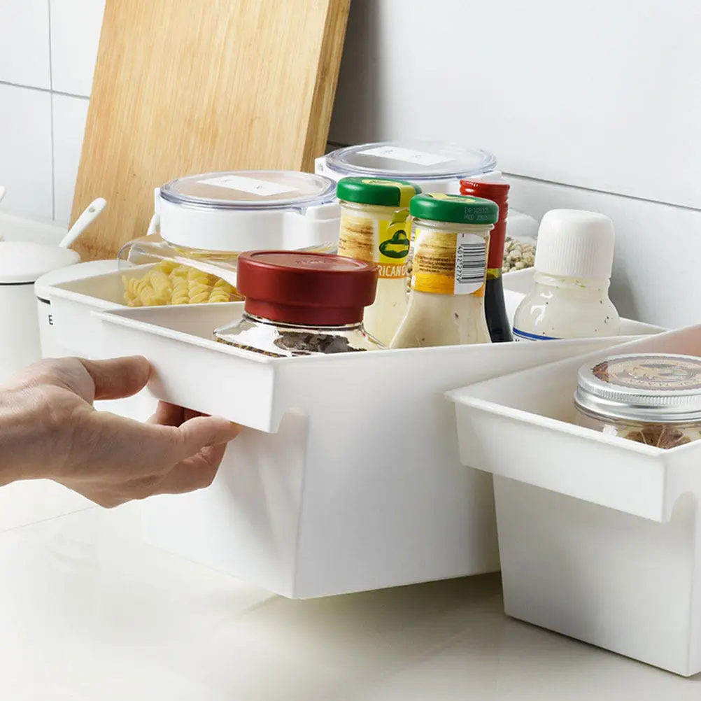 

2Pcs Storage Boxes Label Marking Sorting Storage Case White Size Kitchen Bathroom Organizing Plastic Household Multi-Purpose
