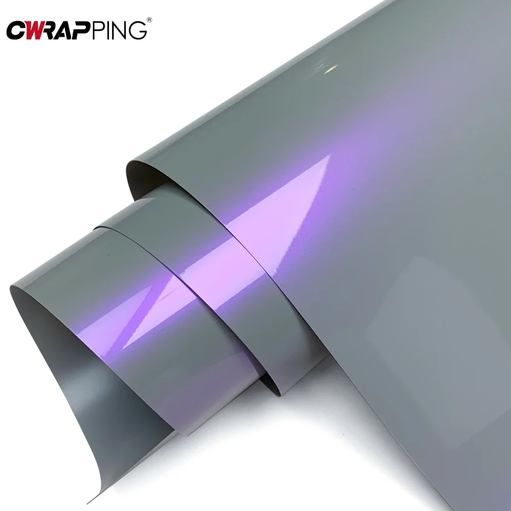 

Gloss Gray Purple Vinyl Car Stickers Bubble-Free Waterproof DIY Wrap Films for Feminine BMW Audi Interior Exterior Decoration