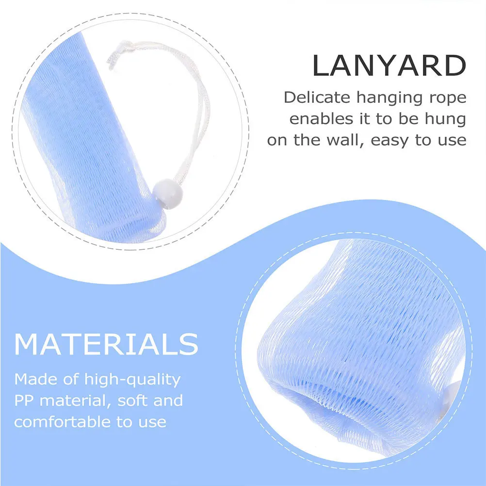 

15 Pcs Soap Foam Net PE Material Draining Storage Bags Scrubbing Net Great Shower Joy Producing Bubbles