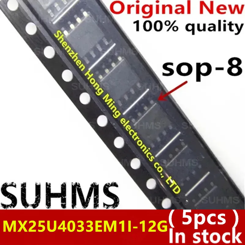 (5piece)100% New MX25U4033EM1I-12G 25U4033EM1I-12G MX 25U4033E M1I-12G sop-8 bga Chipset