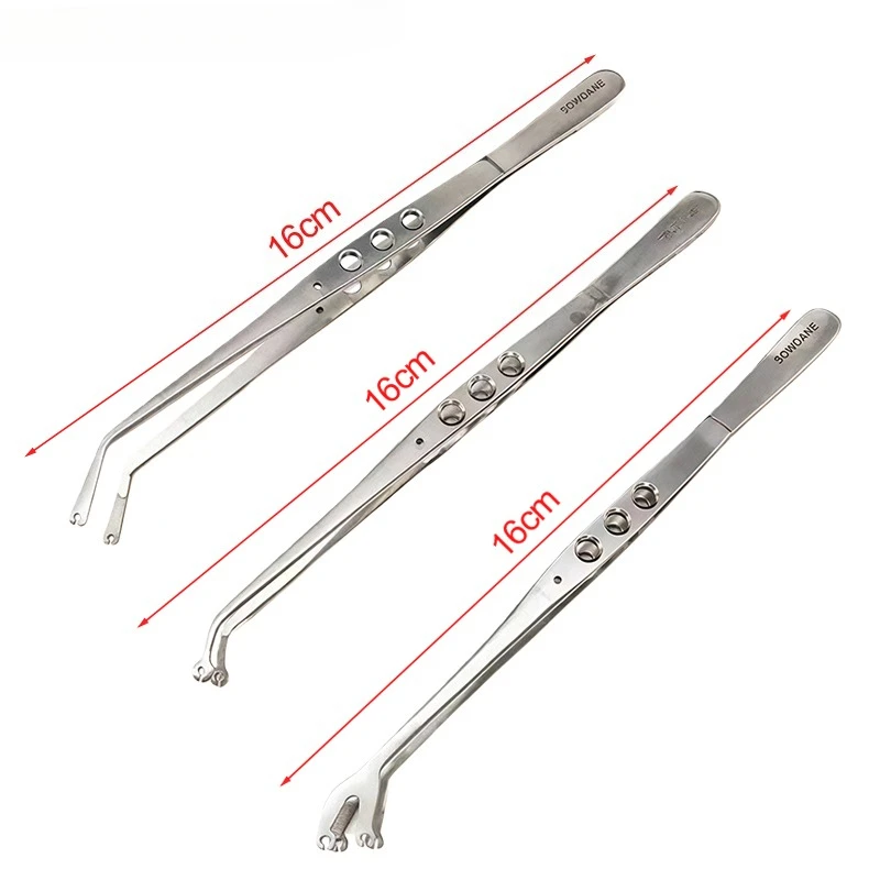 Dental Suture Holding Tissue Forceps with Loop Extraction and Implant Surgery Instrument Oral Care Tool Stainless Steel Material