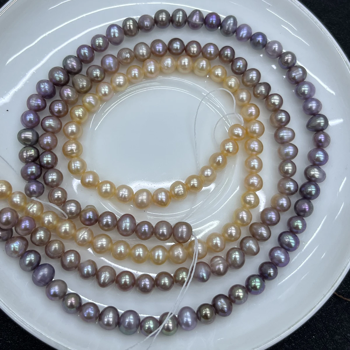 

Natural Freshwater Pearls 5-6mm 4A Yellow Purple Round Pearl Bead Jewelry Make DIY Necklace Bracelet Accessories Women Wedding