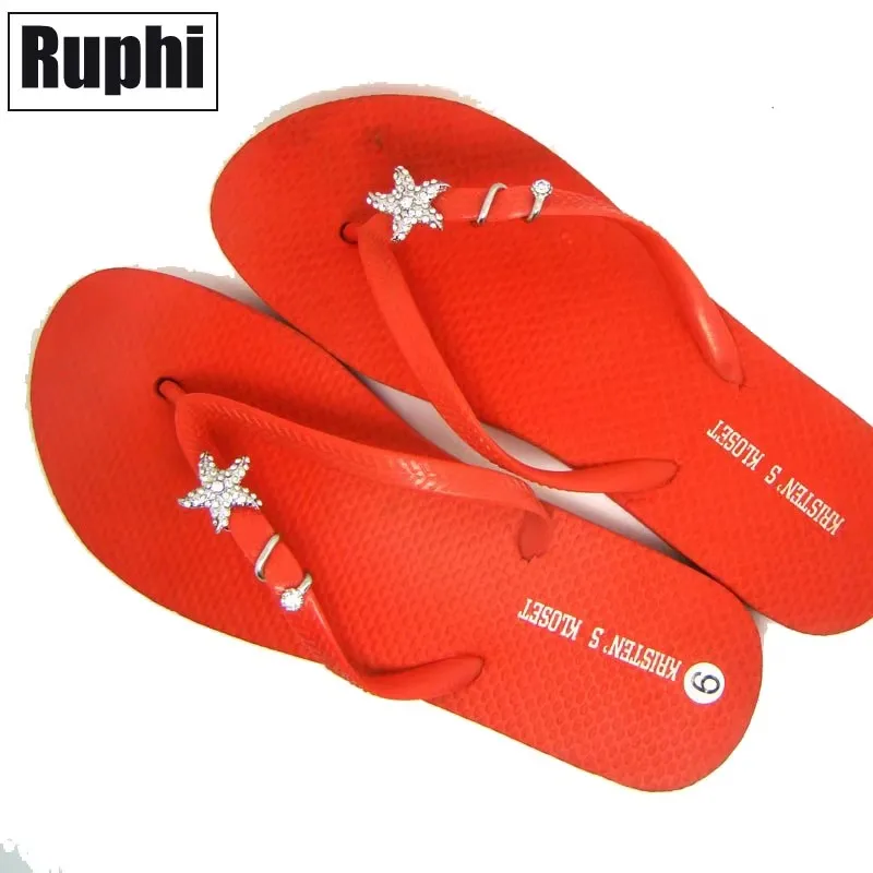 بلورات نجمة البحر اللوالب سحر للنساء أحذية الشاطئ الصنادل الصيف الزخرفية زخرفة مجوهرات الإكسسوار 6 أزواج الكثير