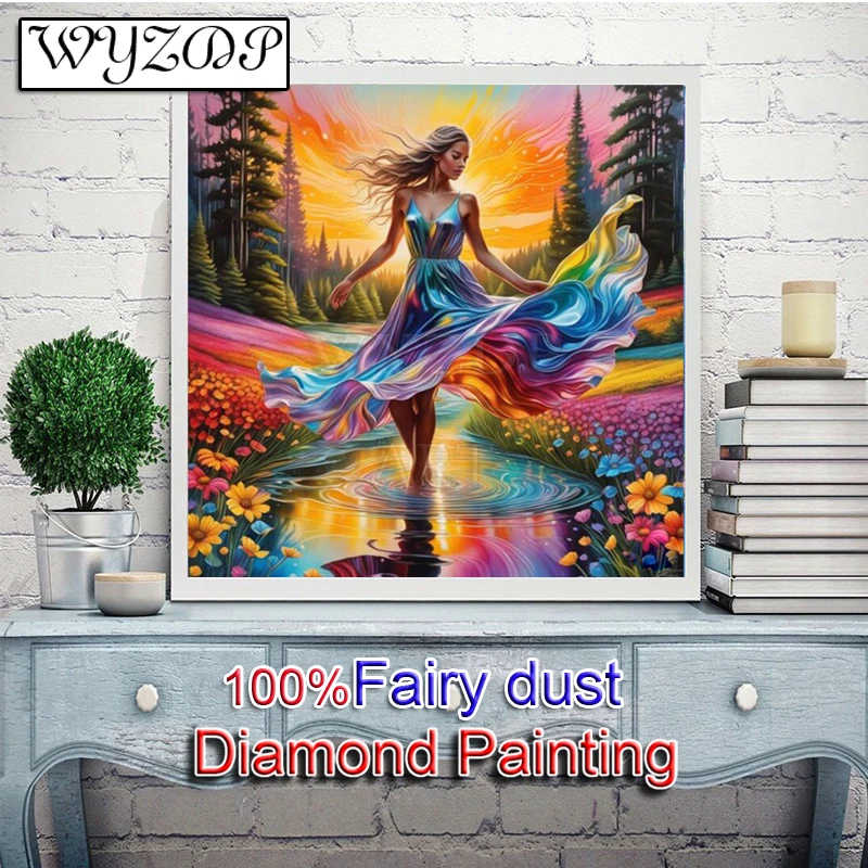 Beauty 5D Diy 100% Fairy Dust Diamond Painting kit Full Square Diamond ricamo Stitch AB Diamond Art Crystal Doceration Gift