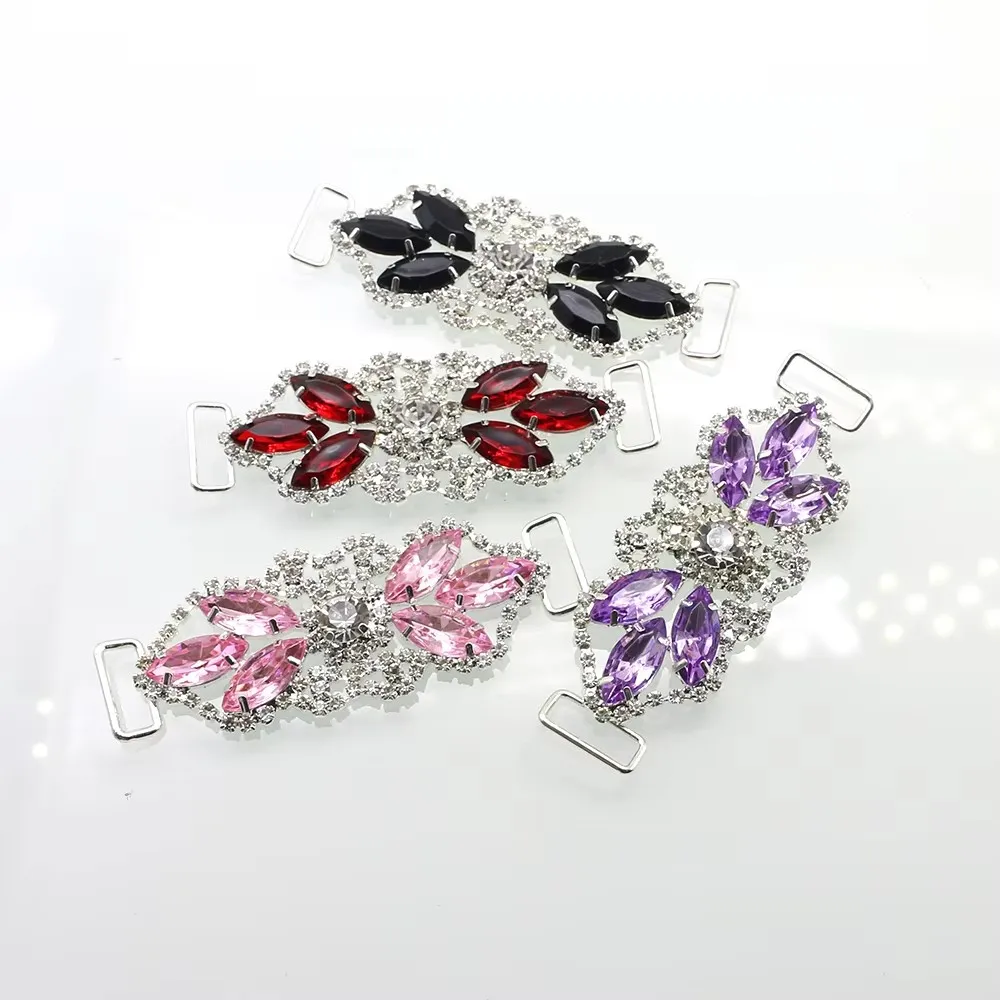 2 pcs/lot 69mm Rhinestone Connector For Swimming Wear Bikini Connector Headband Connector Shoe Buckle