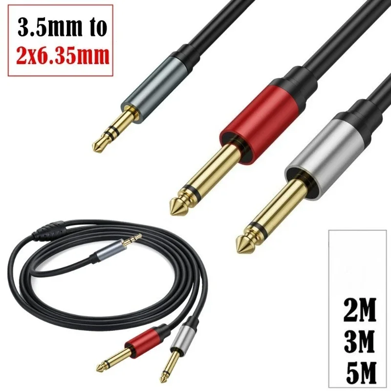

3.5mm1/8 TRS To Dual 6.35mm 1/4 TS Mono Y Cable Splitter Cable Compatible with IPhone, IPod,Laptop,CD Players,Power Amplifier