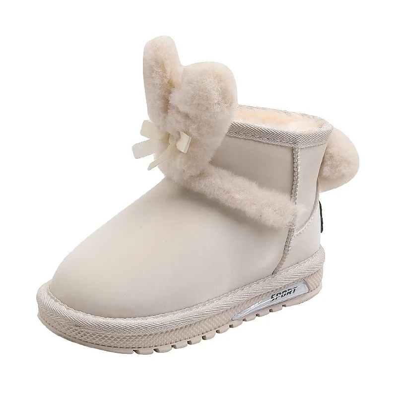 Cute Cartoon Rabbit Ear bambini stivali da neve inverno 2022 nuove ragazze scarpe da neve in cotone stivali da principessa caldi nouveau en hiver