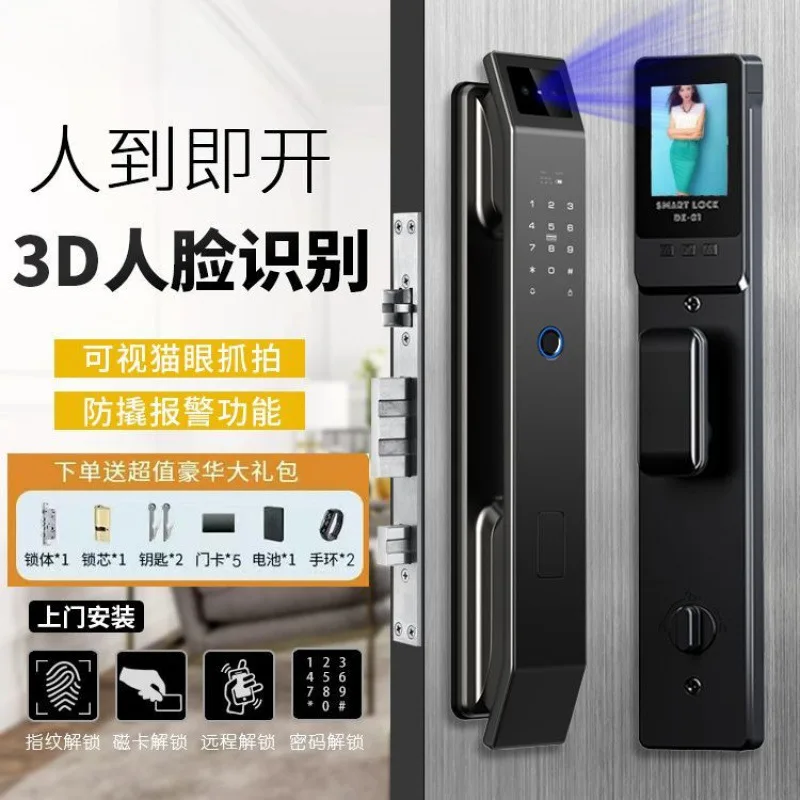 Smart Fingerprint Door Lock for Home Security with 3D Face Recognition Smart Peephole Video Doorbell Password Lock for Entry