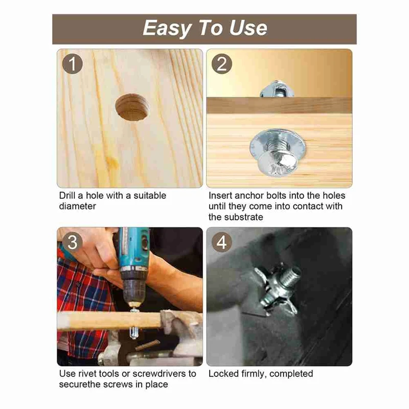 توسيع المسمار البتلة الجوز 40 قطعة توسيع المسمار البتلة الجوز ، M 4 M5 M6 M8