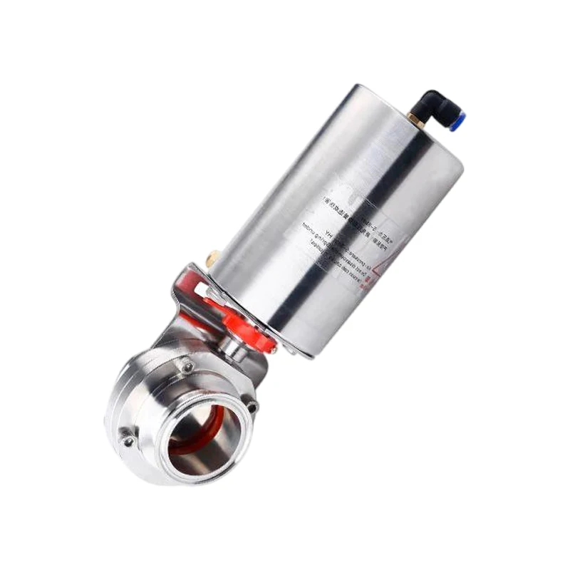 Stainless Steel Vertical Quick Installation Pneumatic Butterfly Valve Vertical Single Acting Pneumatic Sanitary Butterfly Valve
