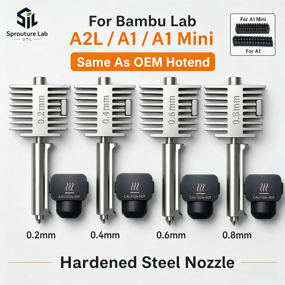 �y�Z�[�����zBambu Lab A2L/A1/A1 Mini�p�A�b�v�O���[�h�z�b�g�G���h�L�b�g �I�[���C�������z�b�g�G���h�A�Z���u�� 0.2/0.4/0.6/0.8mm�d���|�m�Y�� 3D�v�����^�[