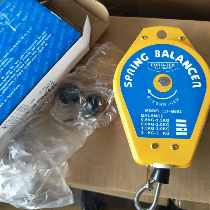 China Hanger Spring Balancer Assembly Line Adjustable Weight Range 0.5-1.5KG 0.6-2 KG 1.5-3.0KG 3.0-5.0KG Hanging Retractable
