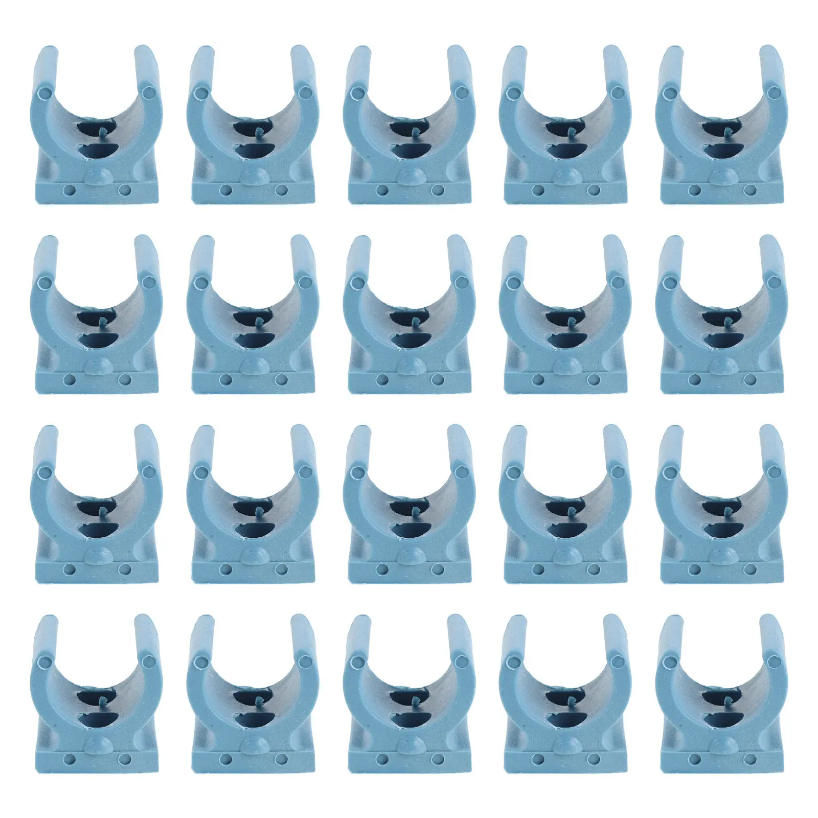 20Pcs Commode Chair Pipe Fastener Tube Clips Plastic Clamp Toilet Seat Riser Support Wheelchair Seat Blue 22Mm