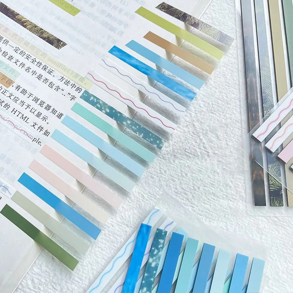 Aesthetic Index Stickers 160 Sheets Gradient Transparent Label Bookmark Reading Labels Office Supplies