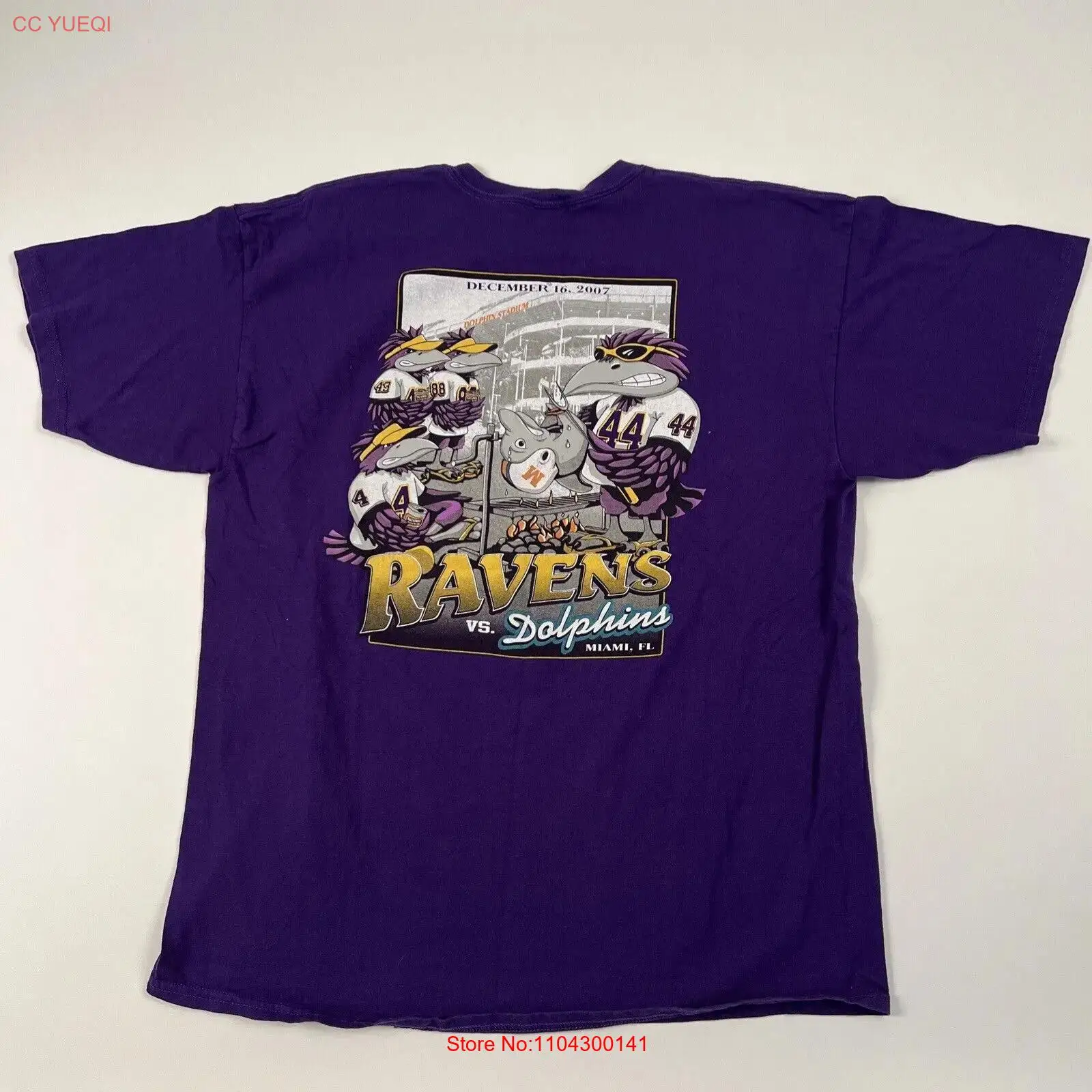 Vintage Ravens Roost shirt XL Ravens VS Dolphins Miami FL December 16