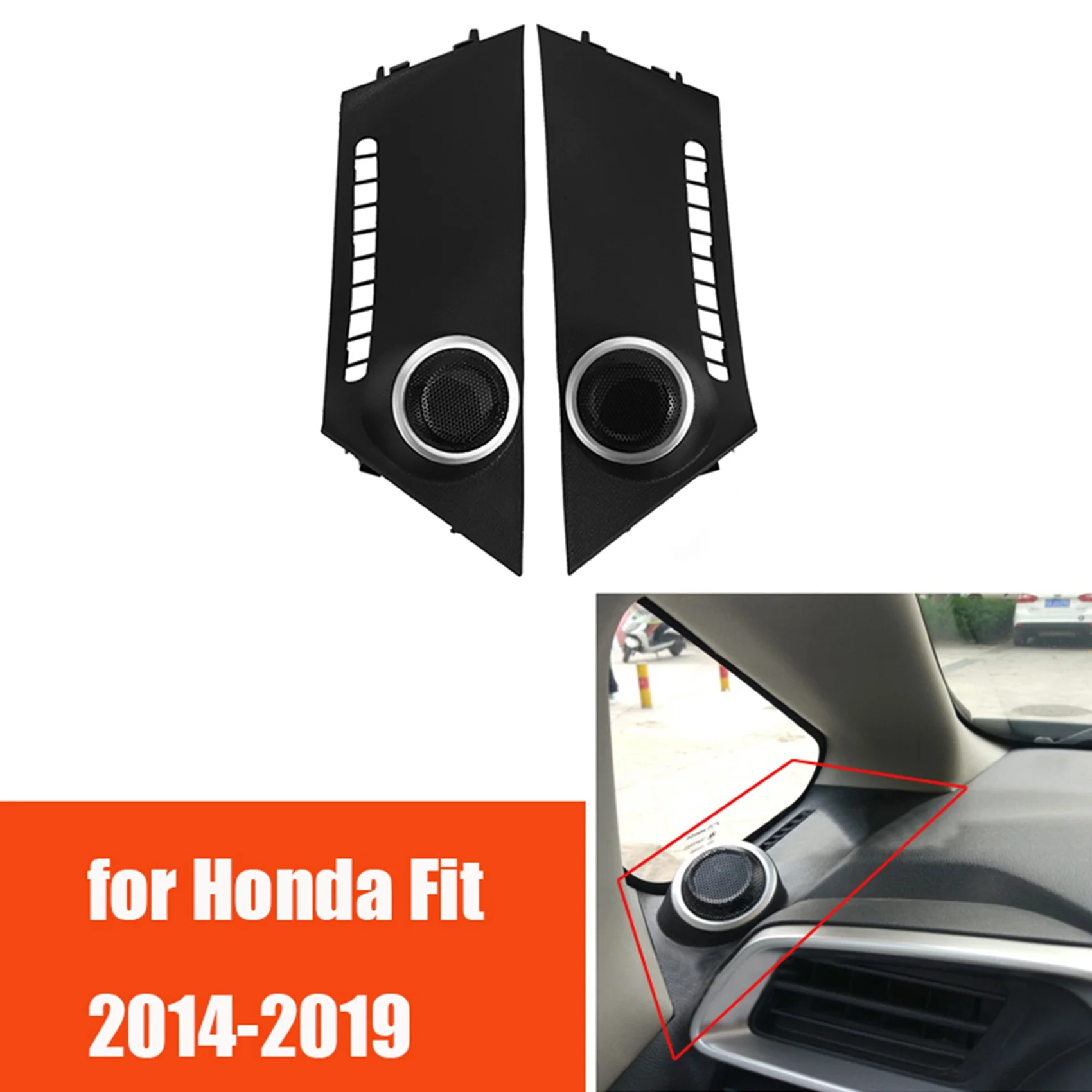 Front Door Tweeter Speaker Cover Treble Audio Loudspeaker Lid Horn Shell Decoration For Honda Fit 2014-2019-N29R