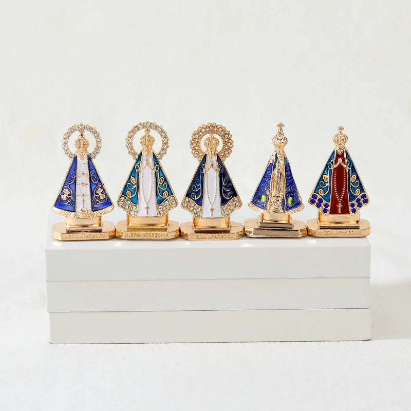 Oração para a cruz das estatuetas de liga de zinco, estatuetas de oração decoração do quarto acessórios do quarto decoração de casa