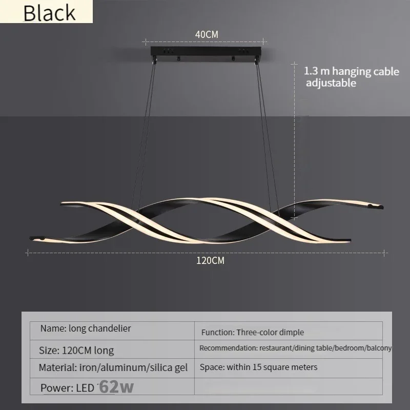 JIANKEXING Nordic Luxus Moderne Einfachheit Kreative Persönlichkeit Designer Anhänger Licht Gold Schwarz Restaurant Schlafzimmer LED Bar Fernbedienung Dimmen 3