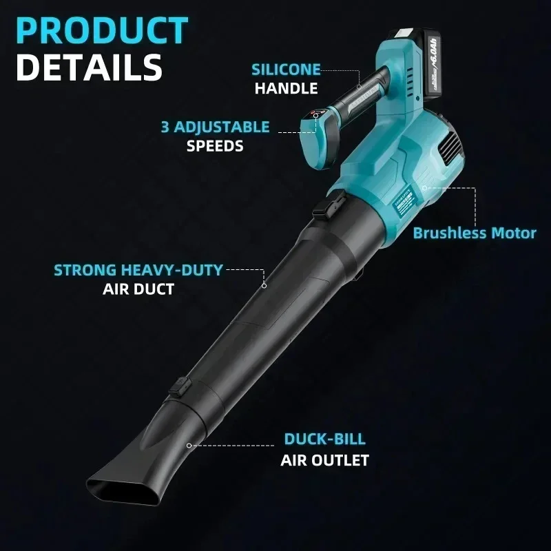 Cordless Leaf blower 3-Speed Blower Super Powerful For Leaf Snow Dust Cleaning Blowing Power Tool For Makita 18V 20V Battery Pin