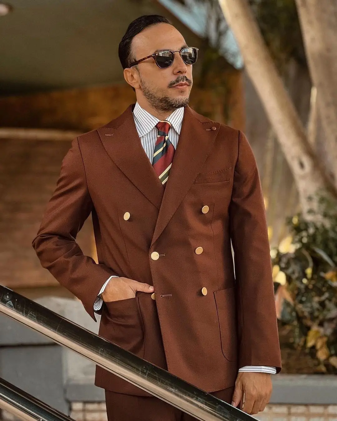 Trajes de caballero con doble botonadura para hombre, chaqueta y pantalones de dos piezas hechos a medida, para boda, ocasión Formal