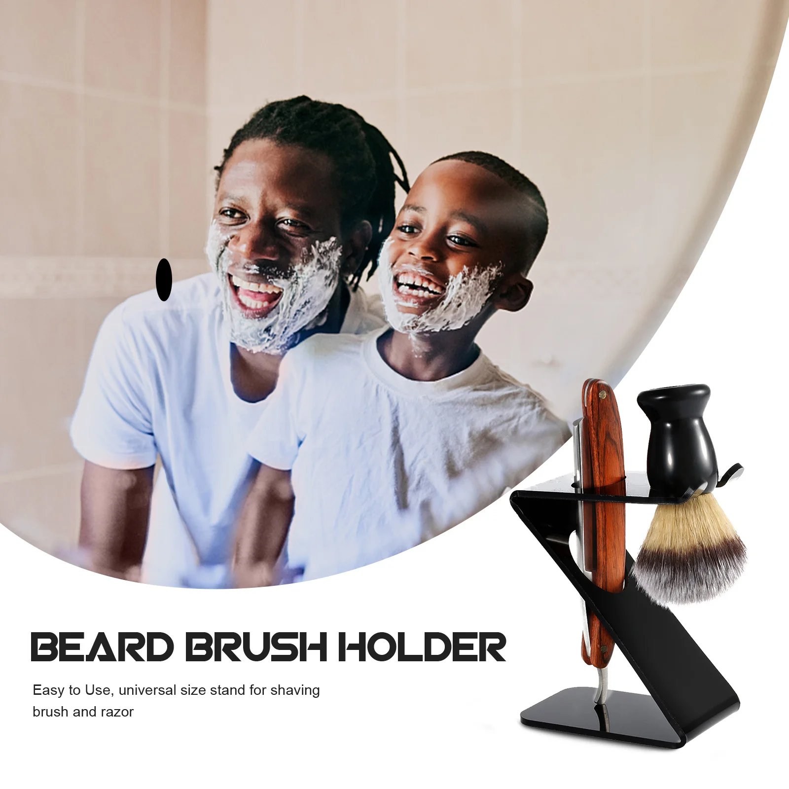 수염 면도기 아크릴 스탠드, 면도 브러시 및 안전 면도기 보관용, Z형 디자인, 휴대용 여행용 브러시 스탠드 홀더